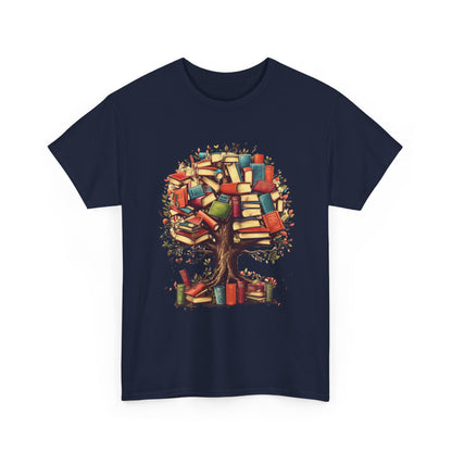 Book Tree T-Shirt – Literary Tree of Books Graphic Tee for Book Lovers