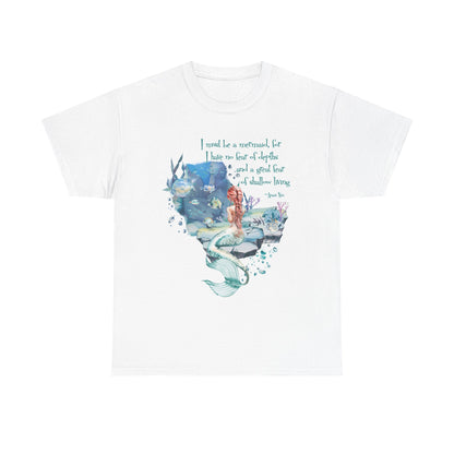 Mermaid Quote T-Shirt — 'I Must Be a Mermaid' Watercolor Tee  - Light colors