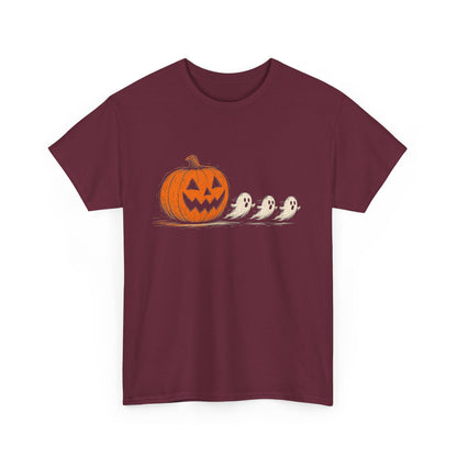 Halloween Pumpkin & Ghost Tee — Cute Jack-o'-Lantern with Ghost Friends