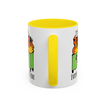 Customizable It's fine, I'm fine, Everything's Fine - Accent Coffee Mug (11, 15oz)