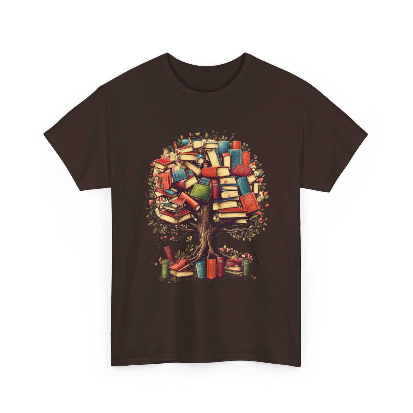 Book Tree T-Shirt – Literary Tree of Books Graphic Tee for Book Lovers