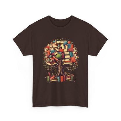 Book Tree T-Shirt – Literary Tree of Books Graphic Tee for Book Lovers