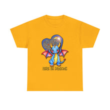 Dragon Heart T‑Shirt — Cute Blue Dragon 'Here Be Dragons' Tee