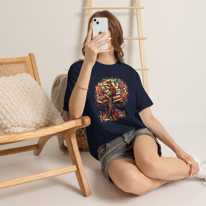 Book Tree T-Shirt – Literary Tree of Books Graphic Tee for Book Lovers