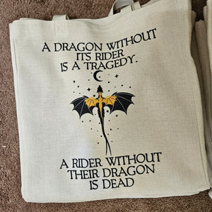 A Dragon without its rider  -  tote bag