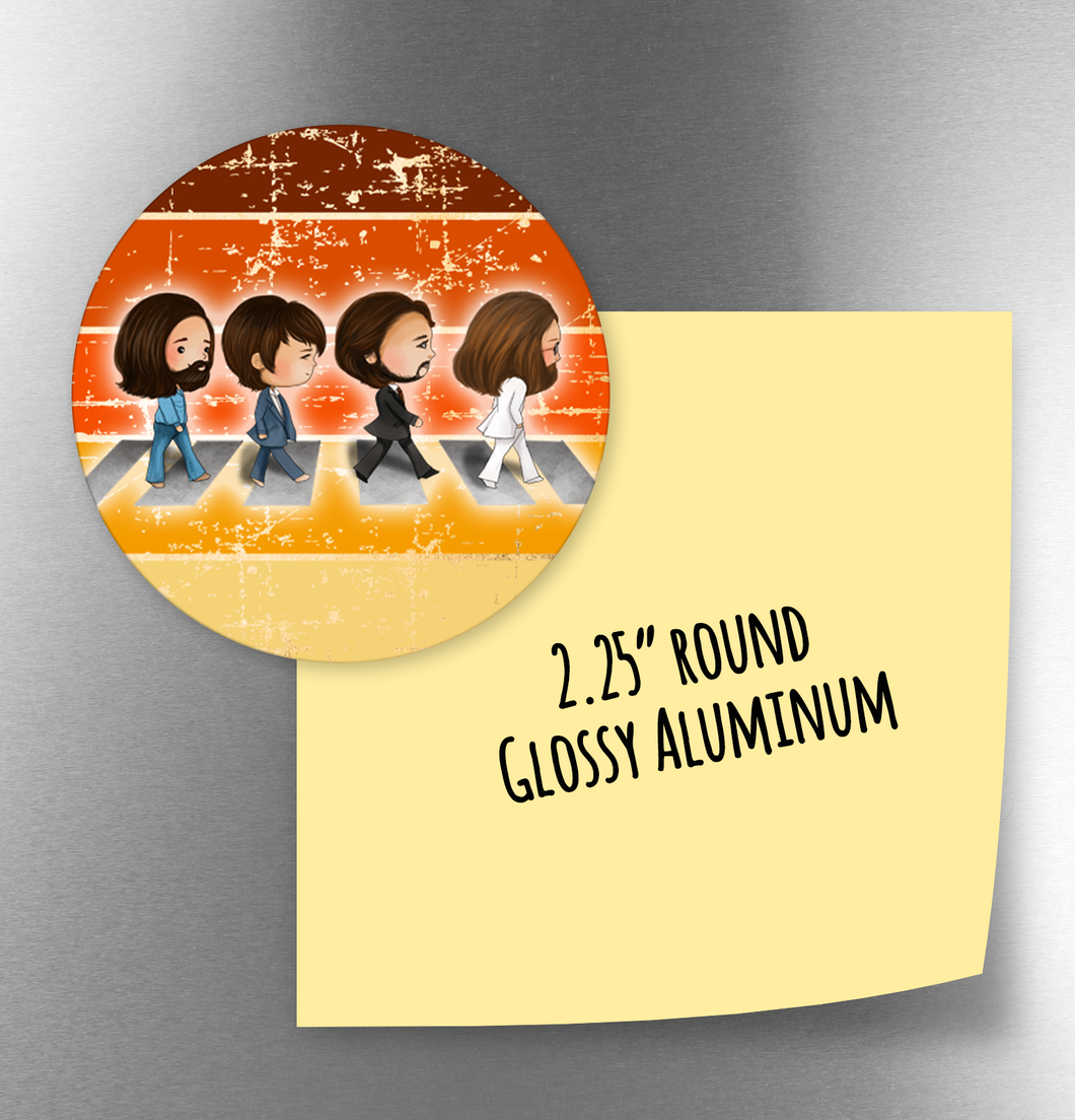 Abbey Road - Round Aluminum Magnet