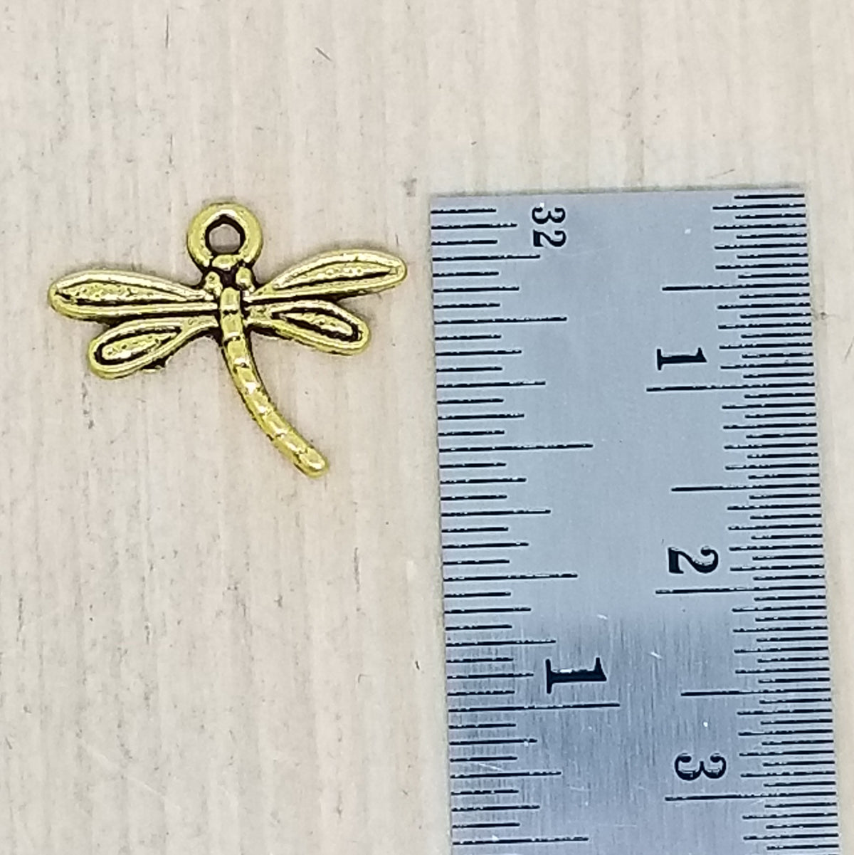Gold toned Dragonfly Charm - lot of 6