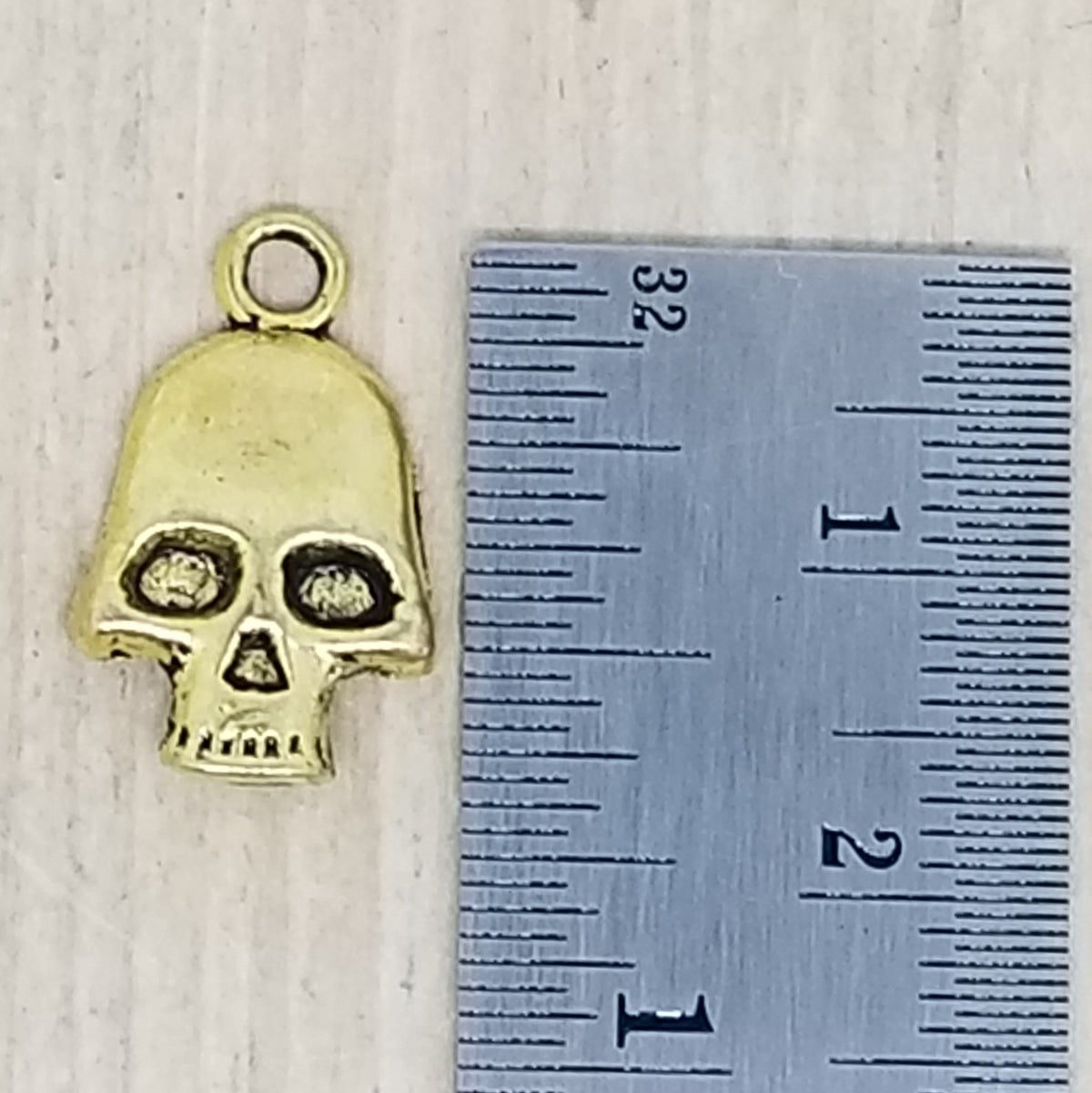 Brass Skull Charm - lot of 5