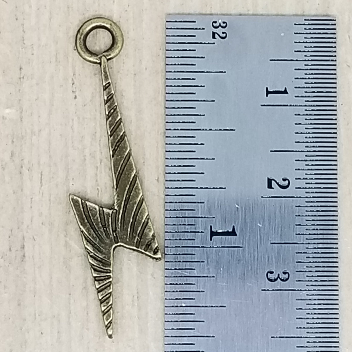 bronze lightning bolt charm - lot of 5