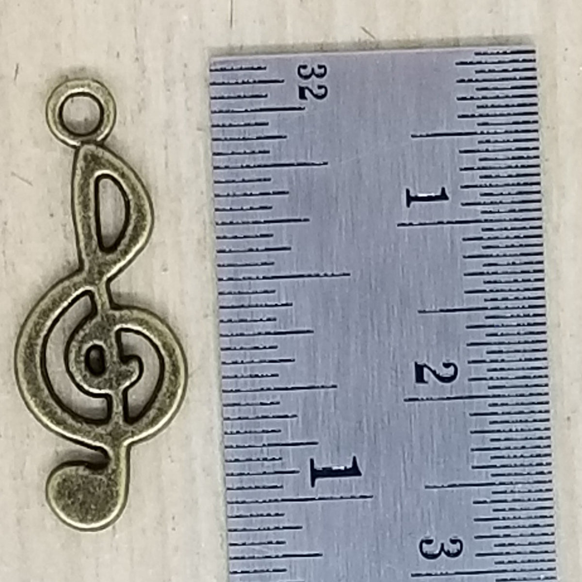 Bronze Treble Clef Charm - lot of 6