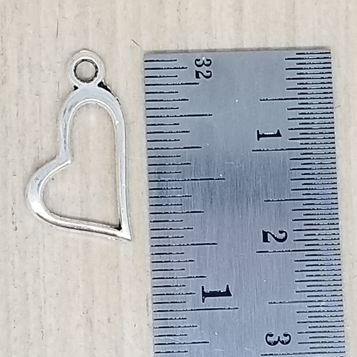 Curvy Heart Outline Charm  lot of 10