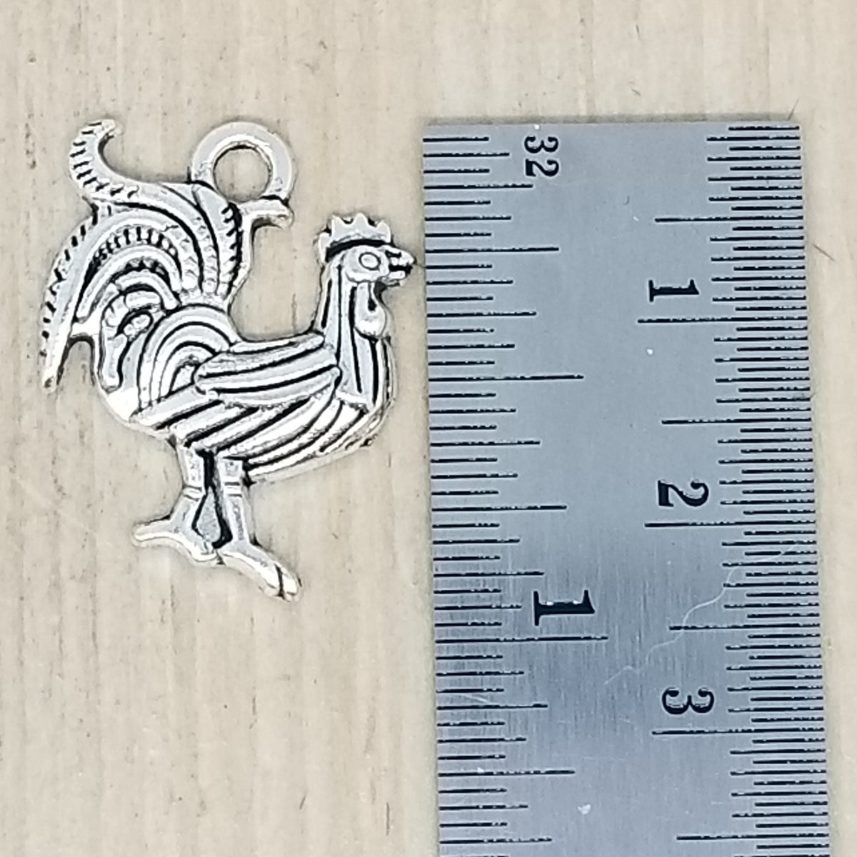 Large Rooster Charm - lot of 5