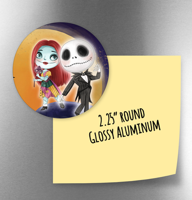 NBC jack and sally -  Round Aluminum Magnet