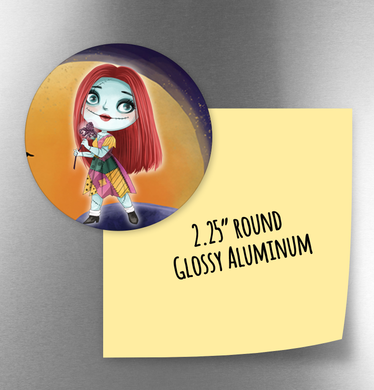 NBC Sally -  Round Aluminum Magnet