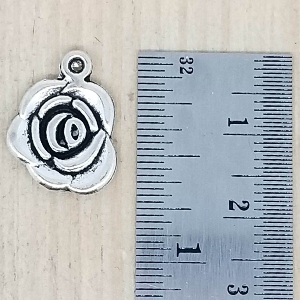 Rose Head Charm - lot of 5