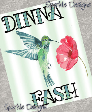 Dinna Fash - Hummingbird -    148 wood Print