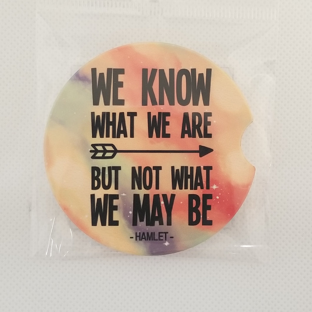 Sandstone Car coaster - Shakespeare - We know what we are but not what we may be
