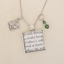 Anne of Green Gables book charm necklace