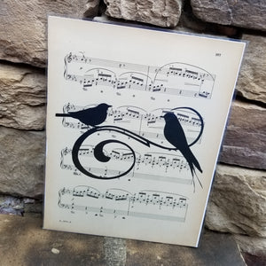 Music Art - Swirl with Two Birds