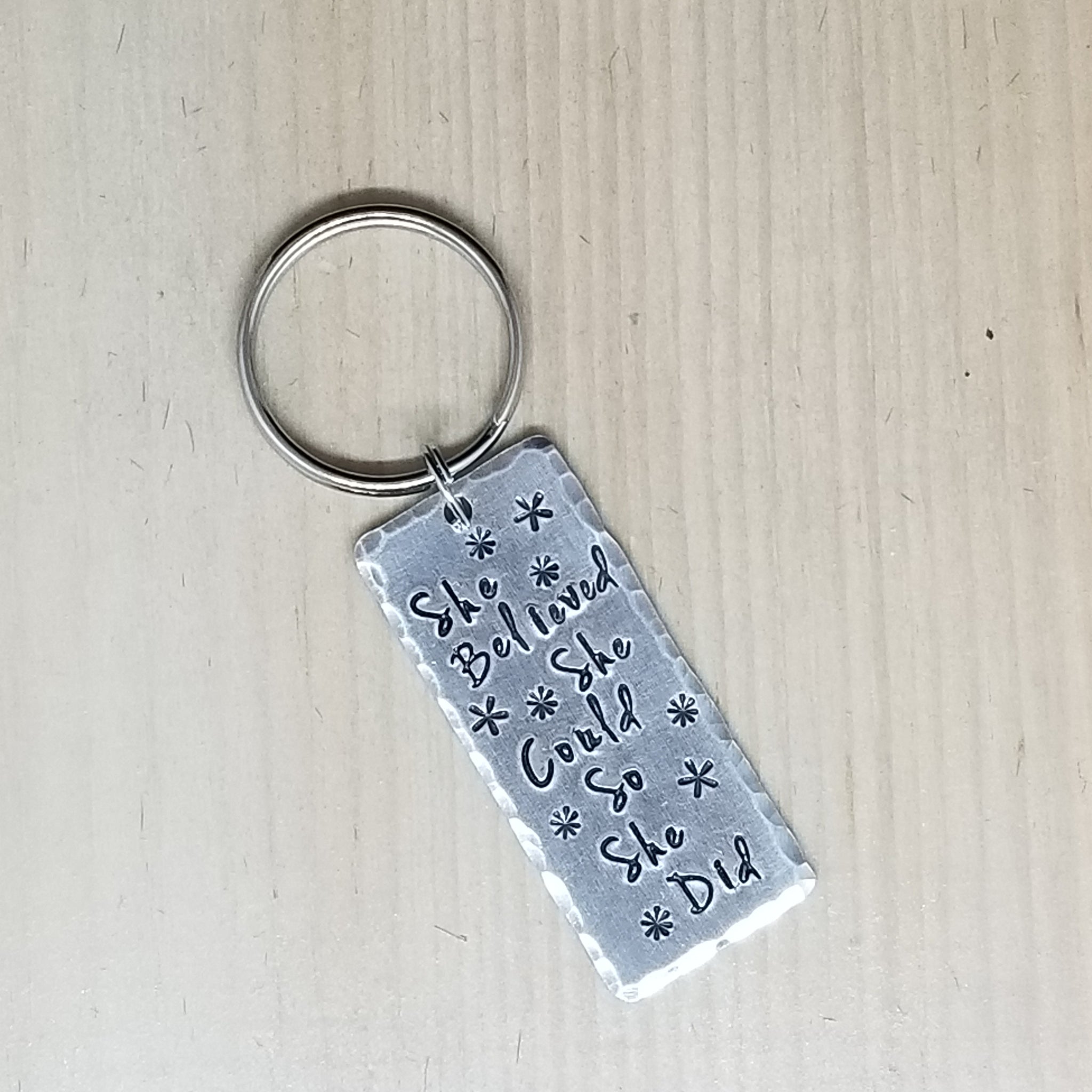 Hand stamped keychains - Custom - 2 pieces of metal – Sparkle! Designs