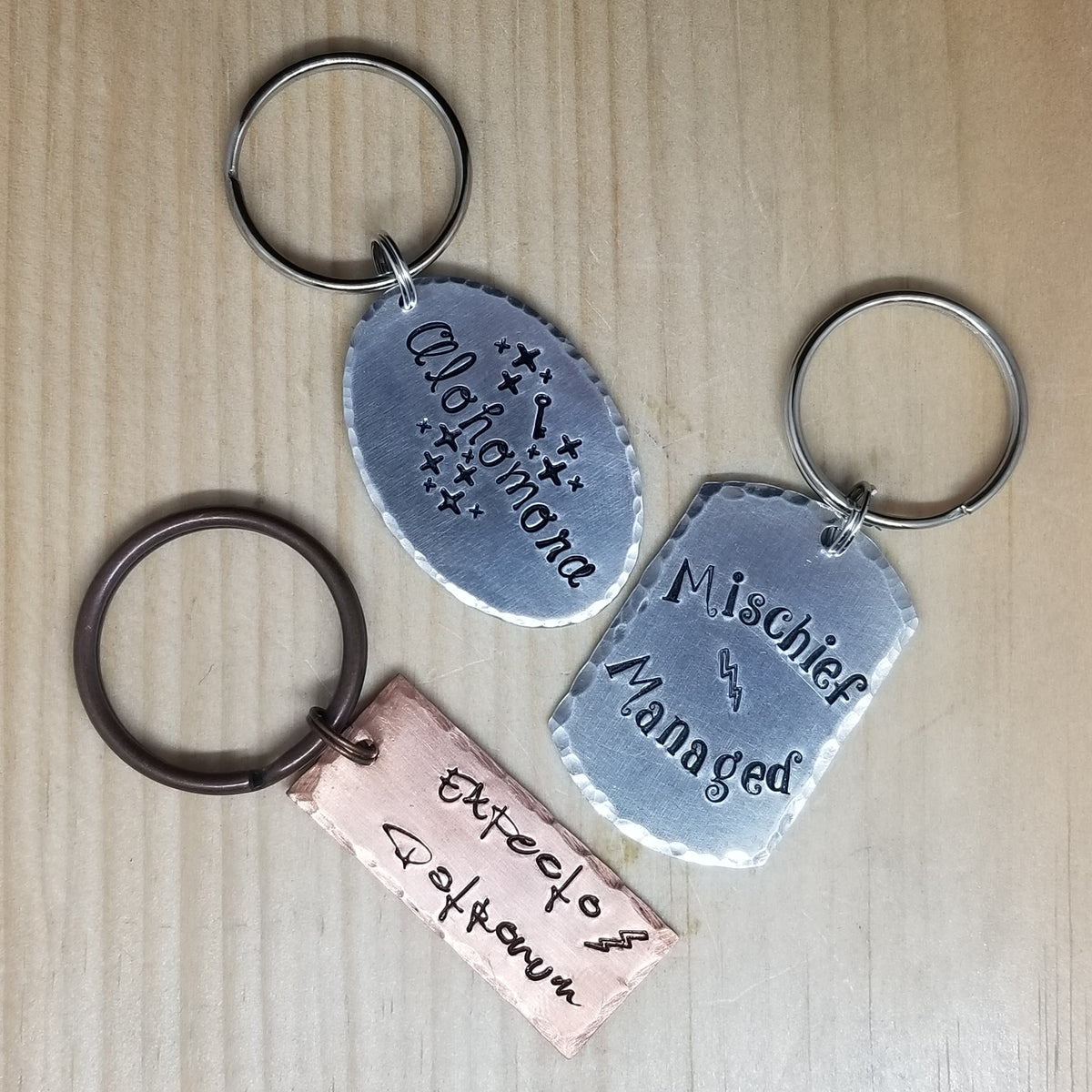 Hand stamped keychains - Custom - 2 pieces of metal – Sparkle! Designs