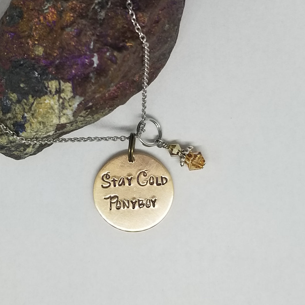 Stay Gold Ponyboy - Pendant Necklace