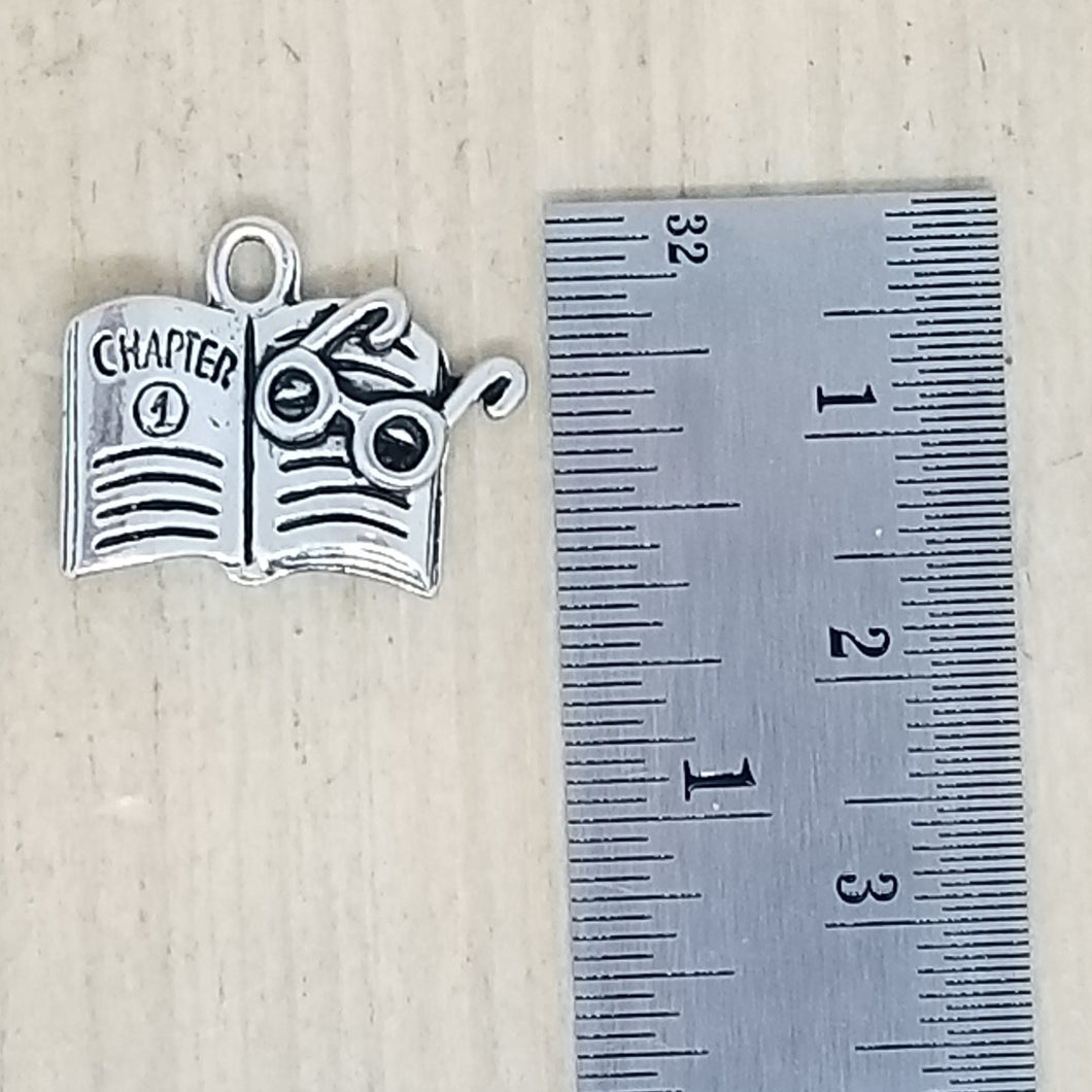 Book with Glasses Charm