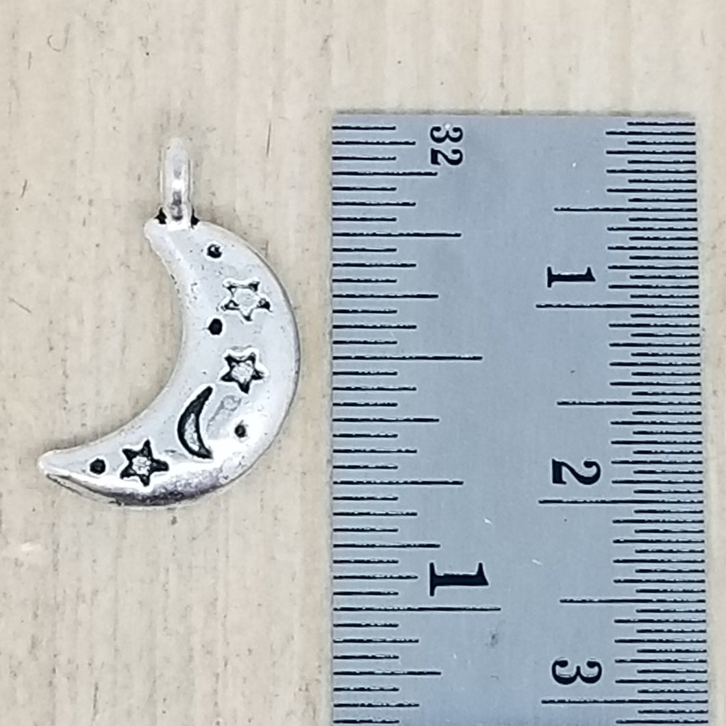 Moon with Space Details Charm