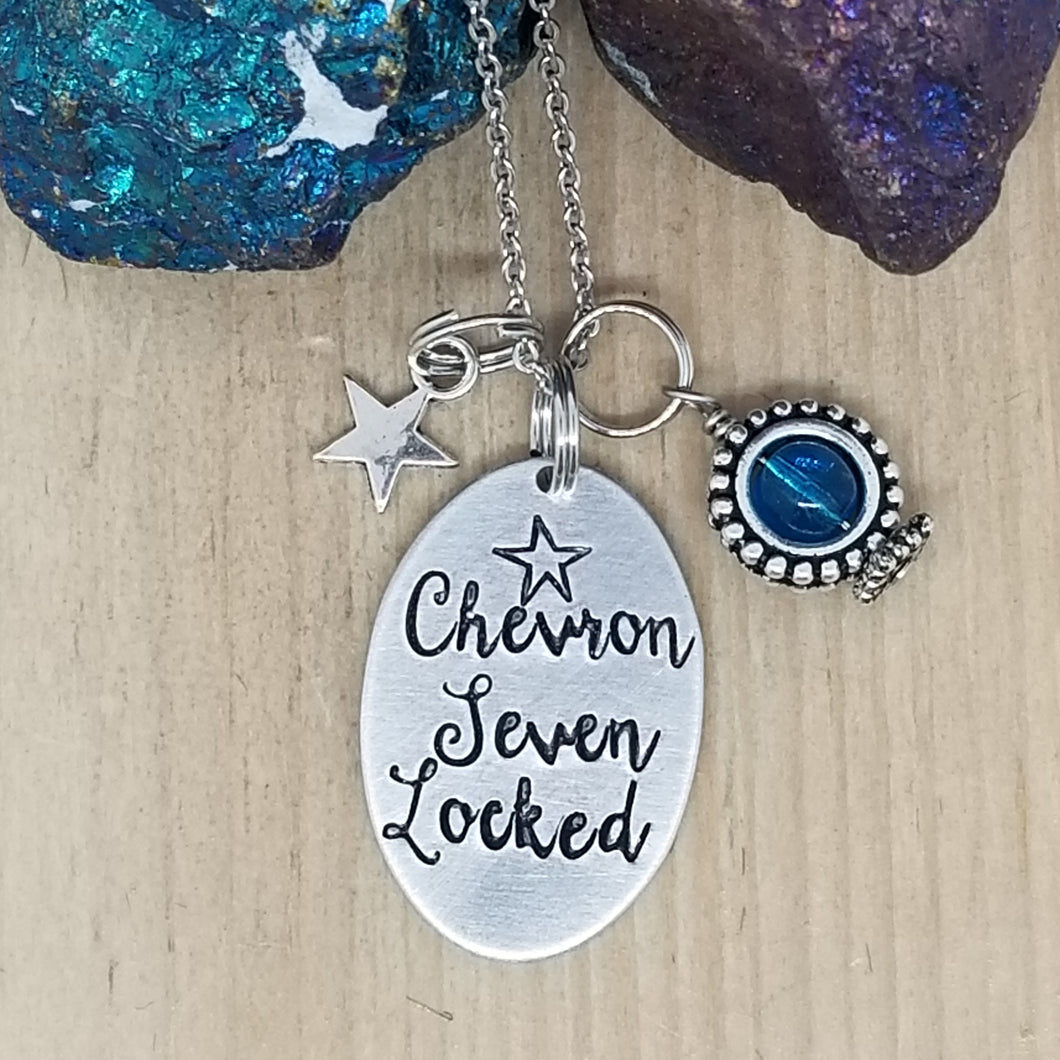 Chevron Seven Locked - Charm Necklace