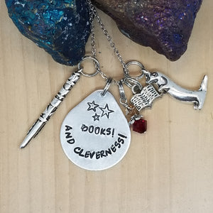 Books and Cleverness - Charm Necklace