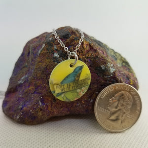 Hope is the thing with feathers - Shell pendant