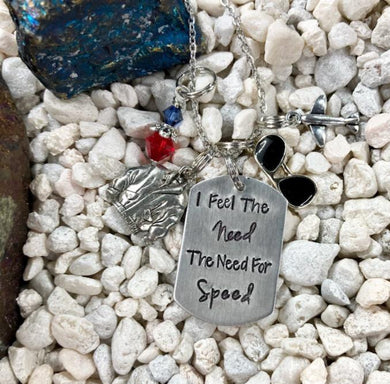 I feel the need  the need for speed - Charm Necklace