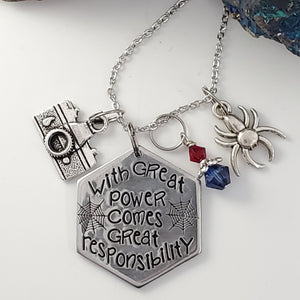With Great Power Comes Great Responsibility - Charm Necklace