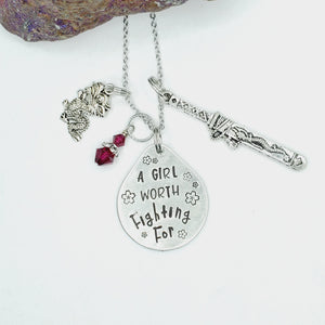 A Girl Worth Fighting For - Charm Necklace