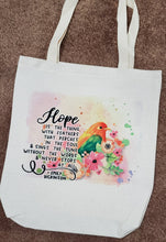 Hope is the things with feathers tote bag