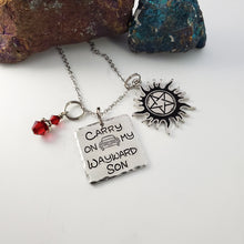 Carry On My Wayward Son with car and possession protection - Charm Necklace