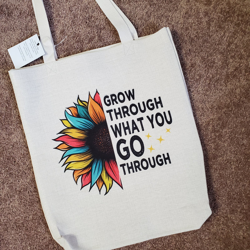 Grow Through What You Go Through Butterfly Tote Bag