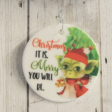 SW - Christmas it is -  porcelain / ceramic ornament