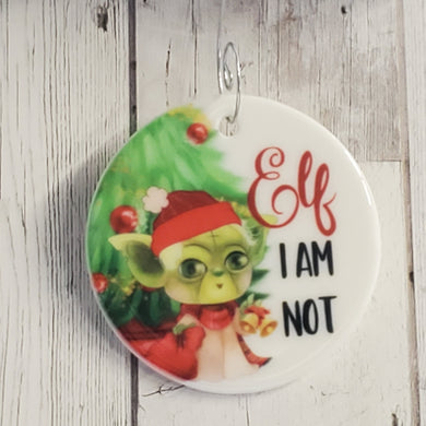 Elf I am not -  porcelain / ceramic ornament