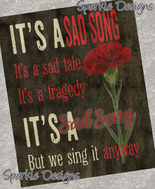 It's a sad song - 282 - wood Print