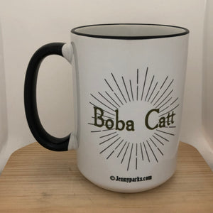 Boba Cat 15 oz coffee mug