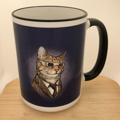 Doctor Mew - Tenth Doctor 15 oz coffee mug