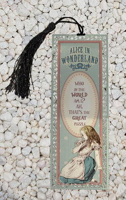 Who in the world am I - Alice in Wonderland inspired Metal Bookmark