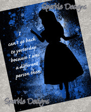 I can't go back to yesterday - Alice 82 wood Print