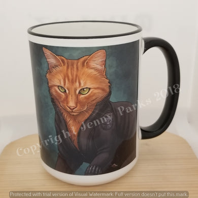 Black Widow kitty 15 oz coffee mug