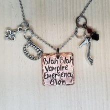 Blah Blah Vampire Emergency Blah - Charm Necklace
