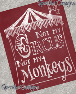 Not my circus, not my monkeys - Tent version 93 wood Print