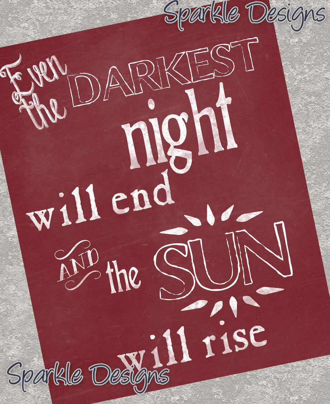 Even the darkest night will end  - Red 72 wood Print