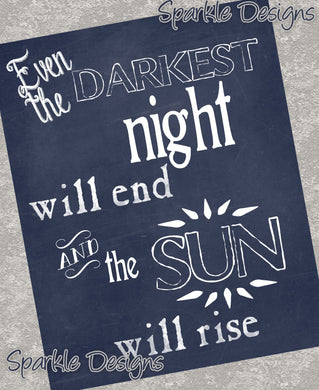 Even the darkest night will end  - Blue 71 wood Print