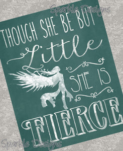 Though she be but little, she is fierce - Shakespeare 92 wood Print